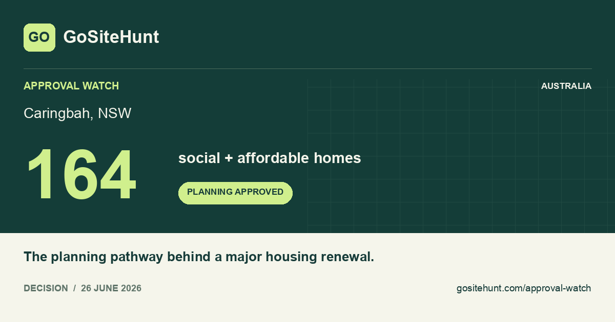 From 38 homes to 164: Caringbah's housing renewal gets approval — editorial fact card